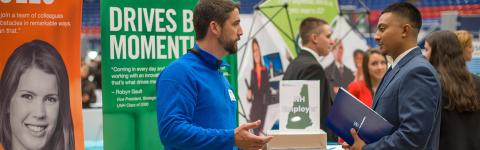 student at career fair