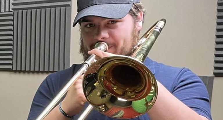man with trombone